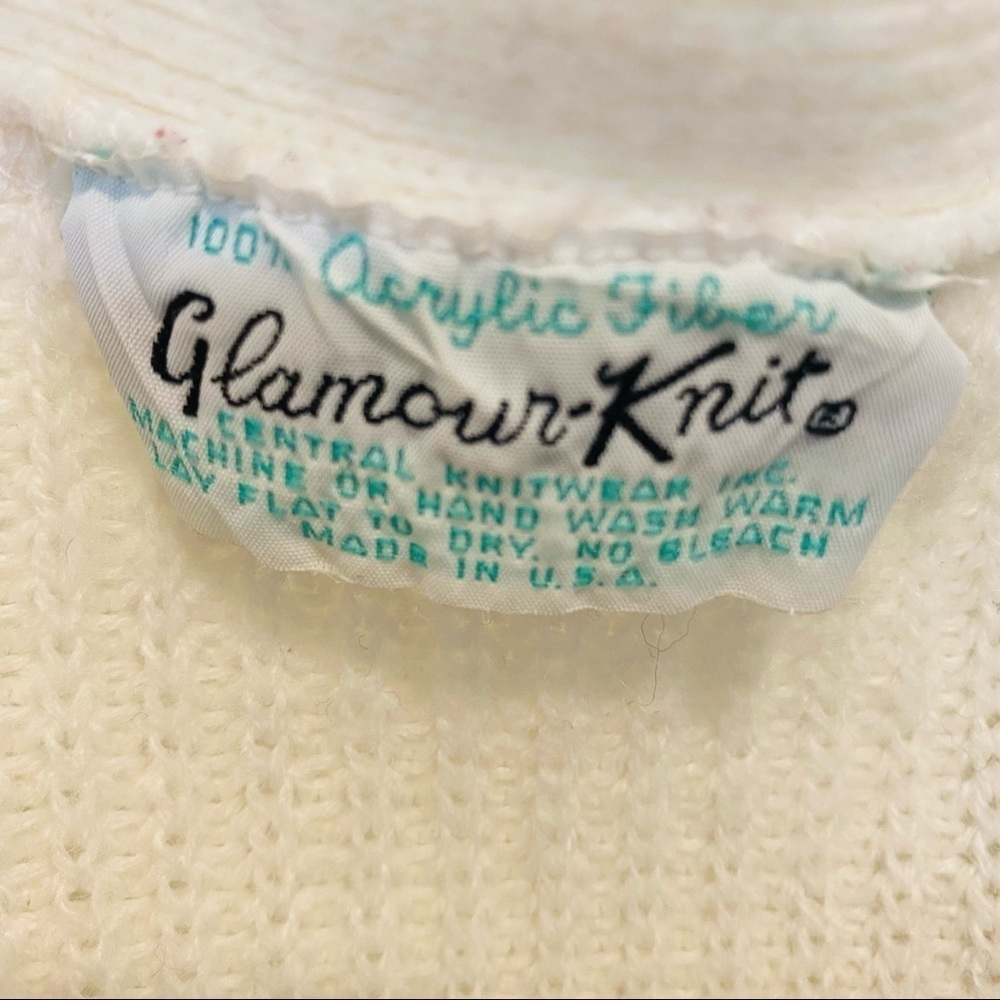 Vintage White Sweater Vest Cardigan Sweater Button Up Size Large - Picture 13 of 13